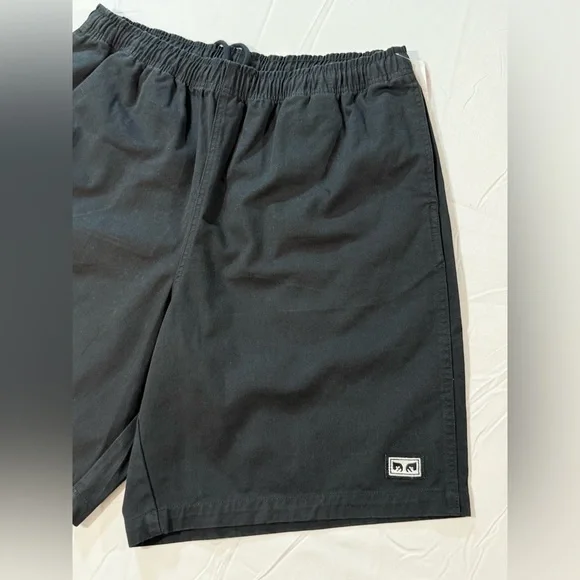 OBEY Men's Black elastic waist shorts size L - Picture 6 of 11